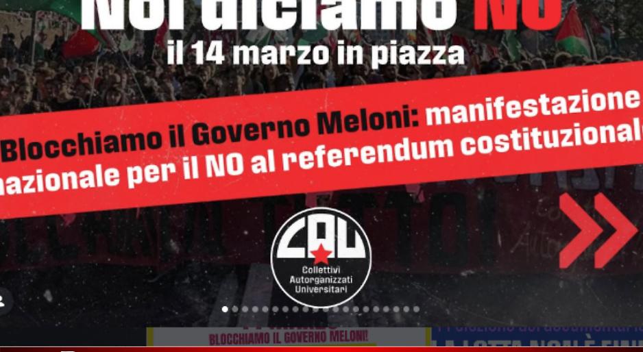 Locandina delle proteste del CAU