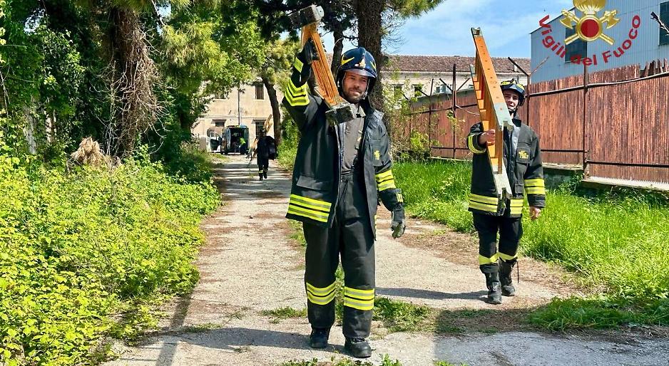 L'intervento dei pompieri