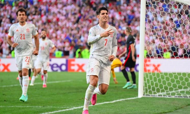 Morata segna alla Croazia il 4 a 3