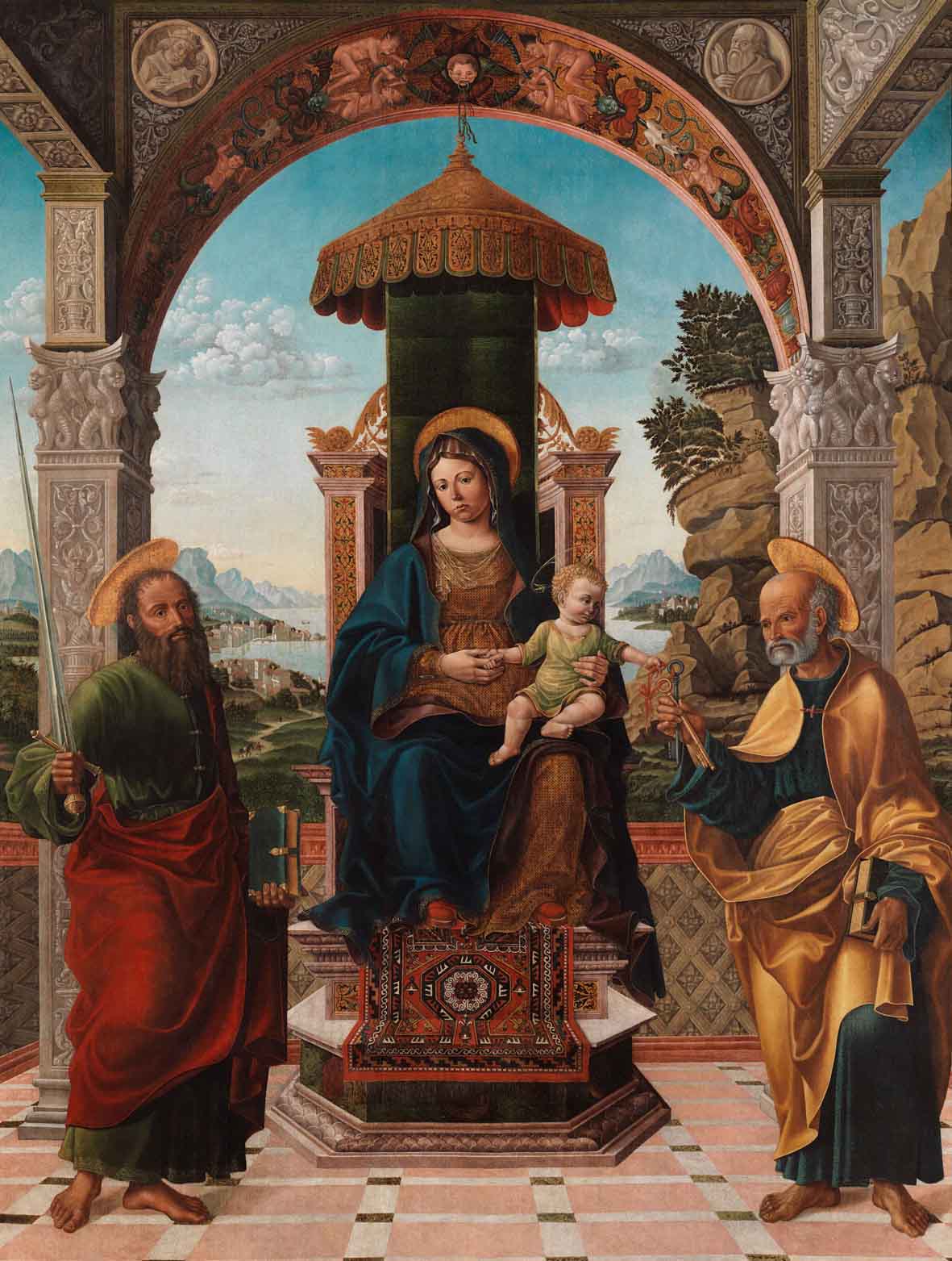 1.-Francesco-Dal-Ponte-il-Vecchio-Madonna-in-trono-tra-i-Santi-Paolo-e-Pietro-1519. Bassano