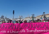 lo striscione delle associazioni studentesche udu e rete studenti medi "aboliamo il patriarcato"